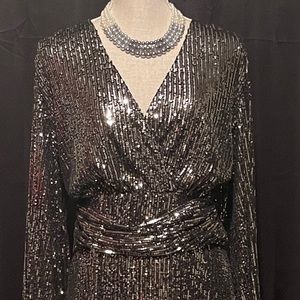 Black Sequined Cocktail Dress